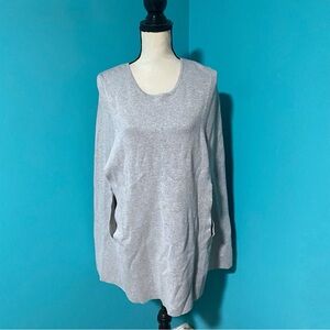 NWT Alfani M Solid Light Grey Shawl Cape Poncho Sweater